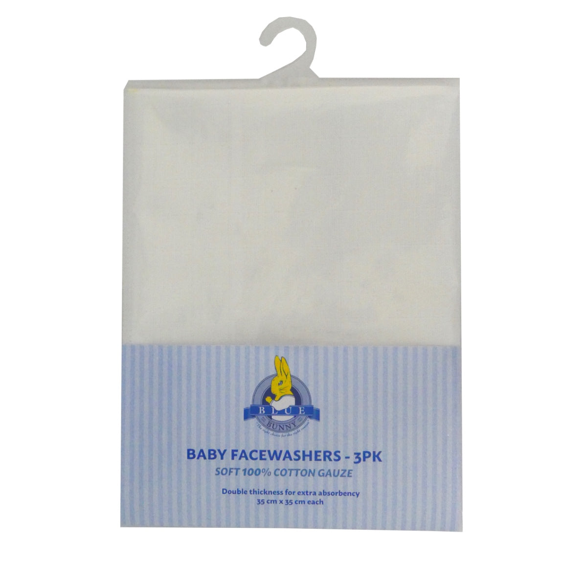 Blue Bunny Gauze Muslin Washcloths - 3 Pack
