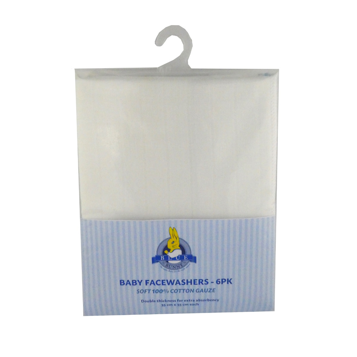 Blue Bunny Gauze Muslin Washcloths - 6 Pack