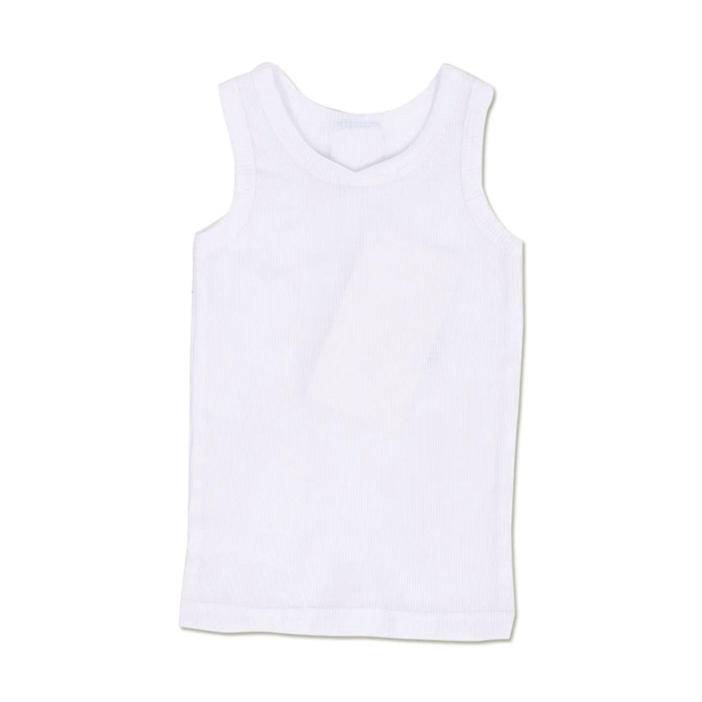 Baby Basics Ribbed Cotton Singlet - White