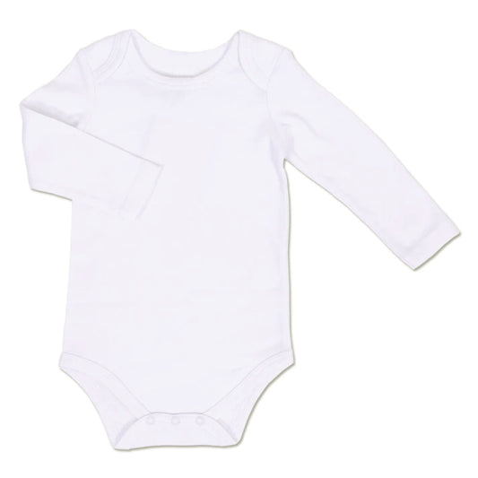 Baby Basics Interlock Long sleeve Bodysuit - White