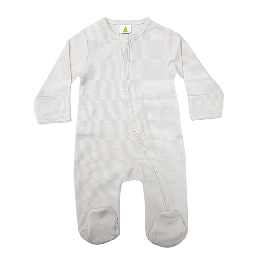 Granite Stripe Long Sleeve Zip suit w Feet