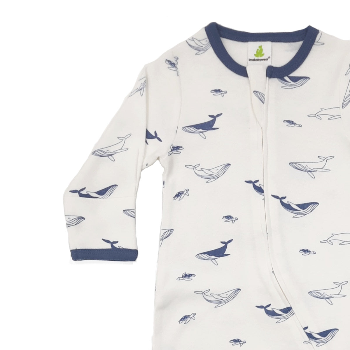 Deep Blue Sea Long Sleeve Zipsuit w Feet