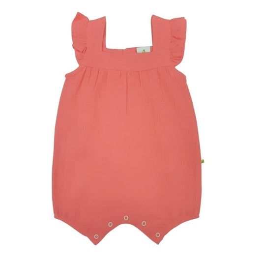 Muslin Strapie Romper Apricot Blush