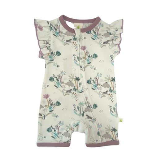 Madagascar Forest Short Sleeve Frill Zipsuit