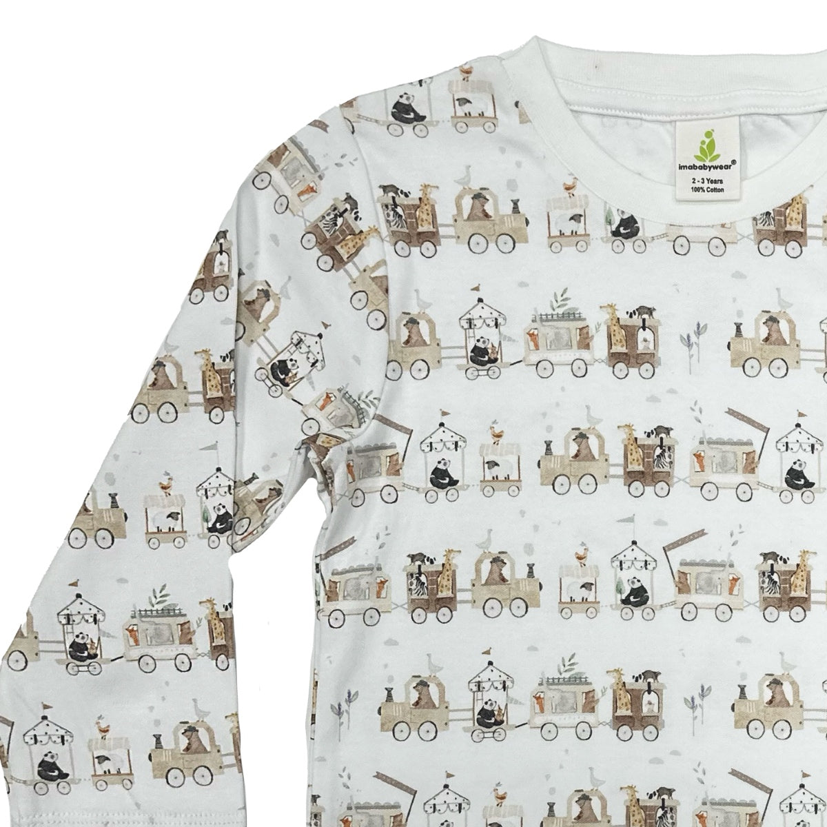 Animal Train Long Sleeve Pyjama Set