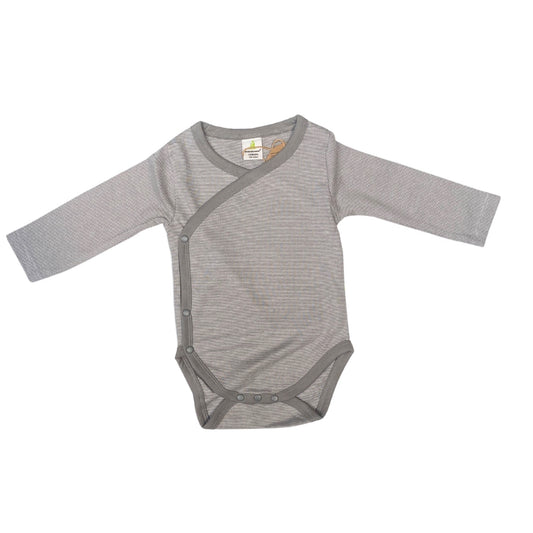 Granite Stripes Long Sleeve Kimono Bodysuit