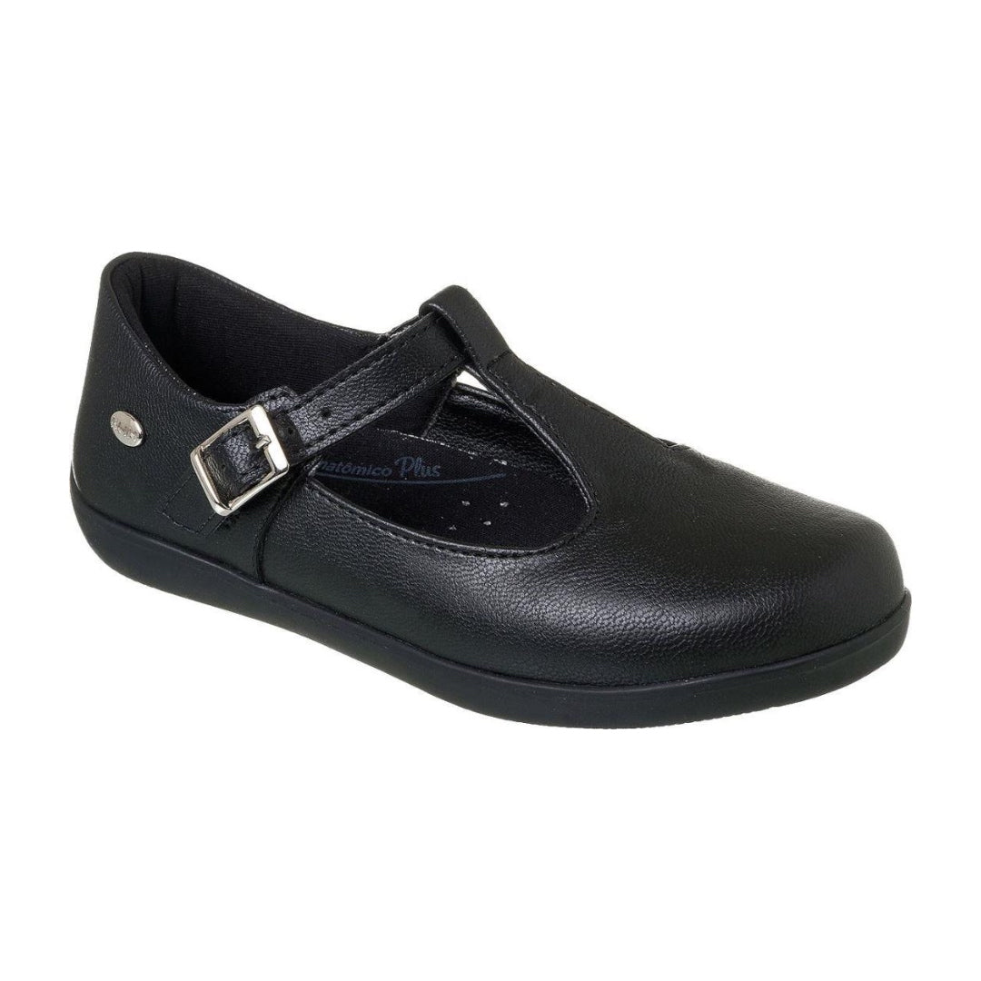 Girls Mary Jane - T Bar School Shoe - Black