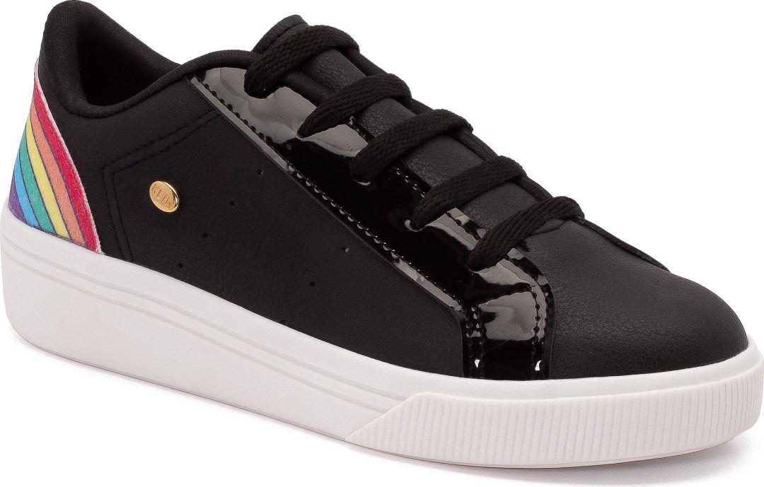 black patent rainbow kids sneaker klin