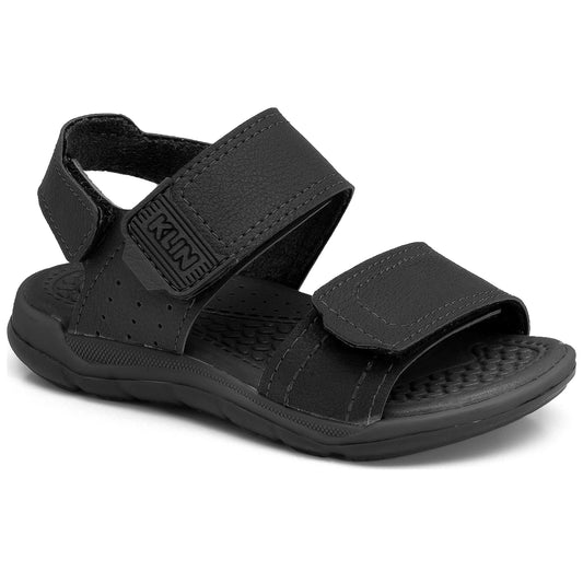 Black triple strap school sandal shoe - Klin - Anatomical kids shoes