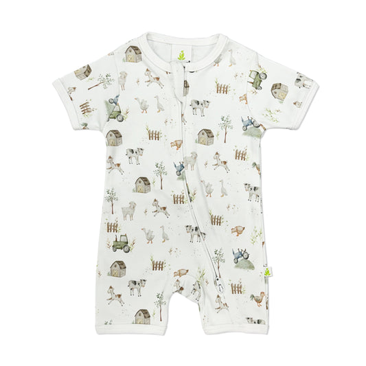 Farm Life Short Sleeve Zipsuit