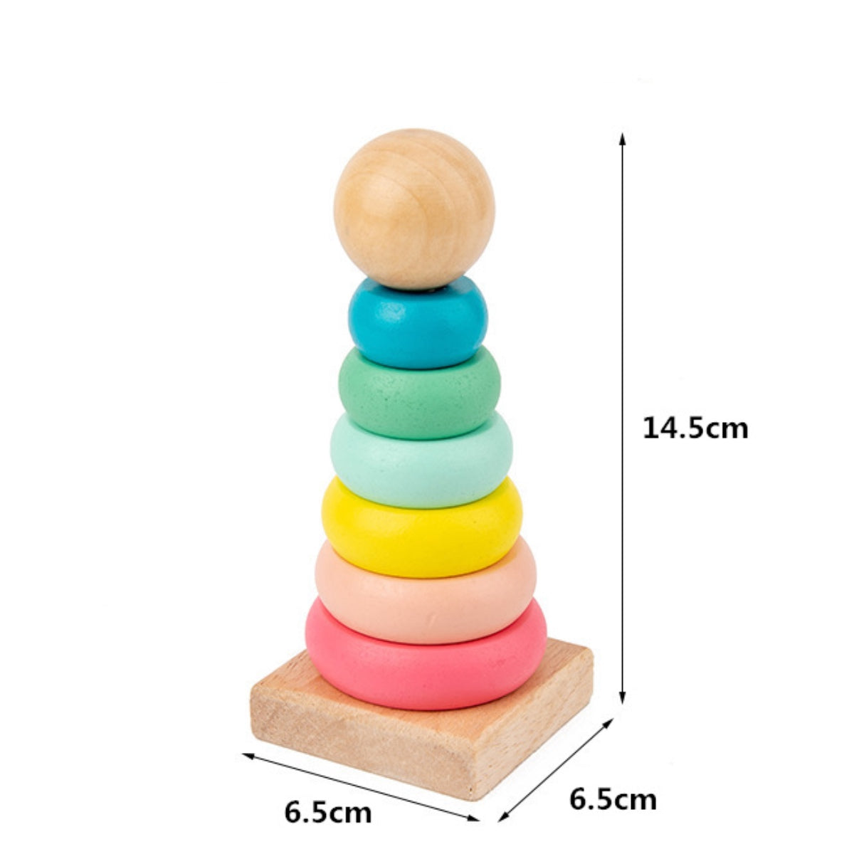 Wooden Rainbow Tower -  Pink
