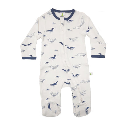 Deep Blue Sea Long Sleeve Zipsuit w Feet