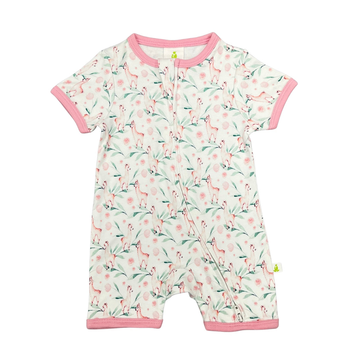 Pink Alpaca Short Sleeve Zip Suit