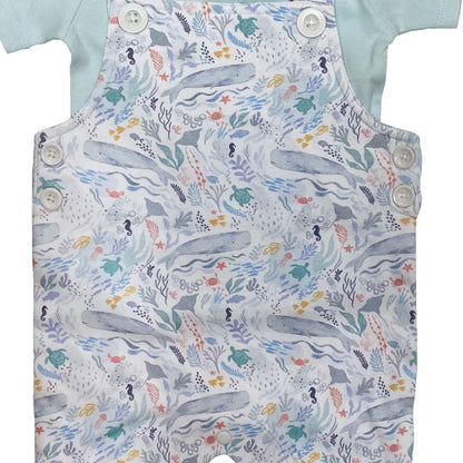 Ocean Life Overalls with Short Sleeve  Tee