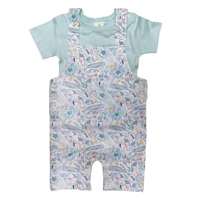 Ocean Life Overalls with Short Sleeve  Tee