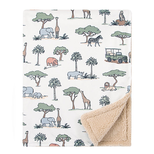 Plush Sherpa Blanket Safari