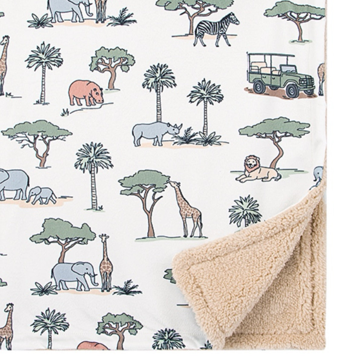 Plush Sherpa Blanket Safari