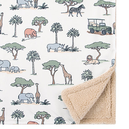 Plush Sherpa Blanket Safari