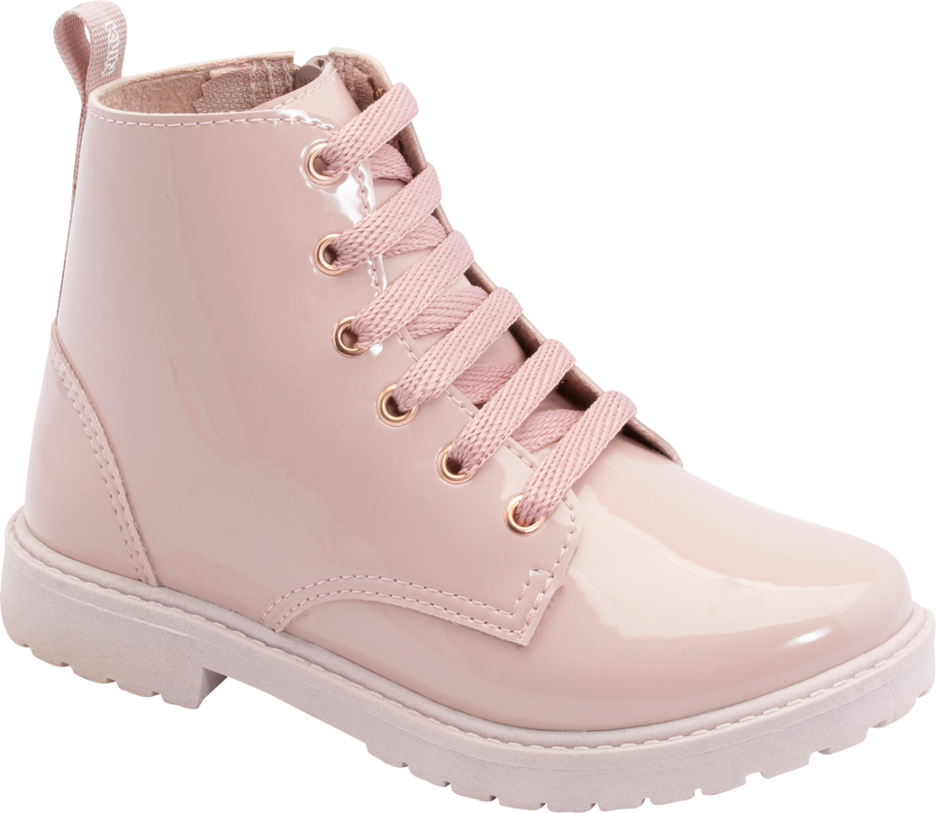 pantent pink kids boot