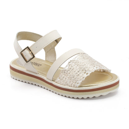 KLIN - Sandal Suami - Off White/Gold