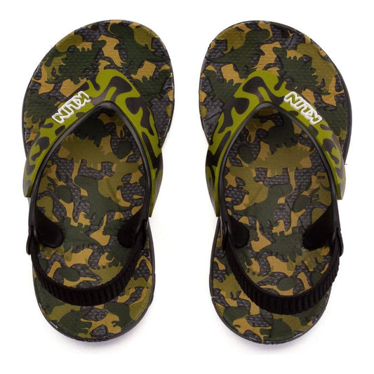kids camo green jandals